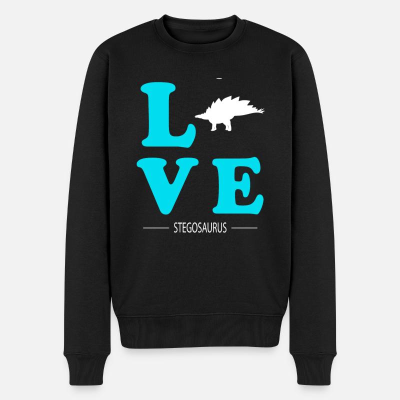 Stegosaurus - Männer Premium Bio Pullover - Schwarz