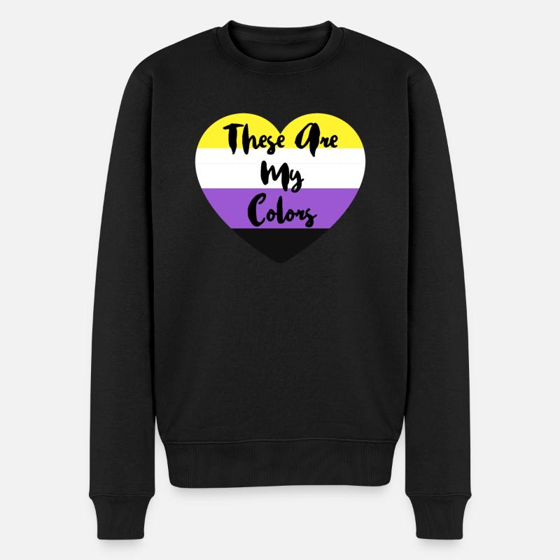 Non-binary non-binary flag LGBTQ gift - Men's Premium Organic Jumper - black