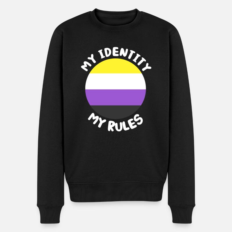 Non-binary non-binary flag LGBTQ gift - Men's Premium Organic Jumper - black