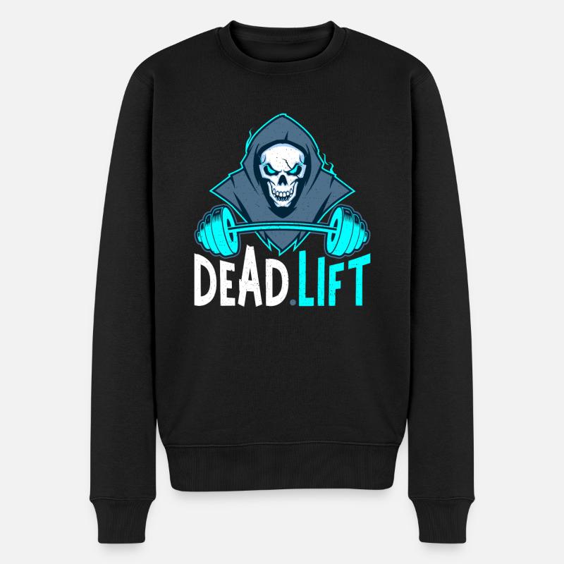 Dead Lift Sensenmann Bodybuilder Powerlifter - Männer Premium Bio Pullover - Schwarz