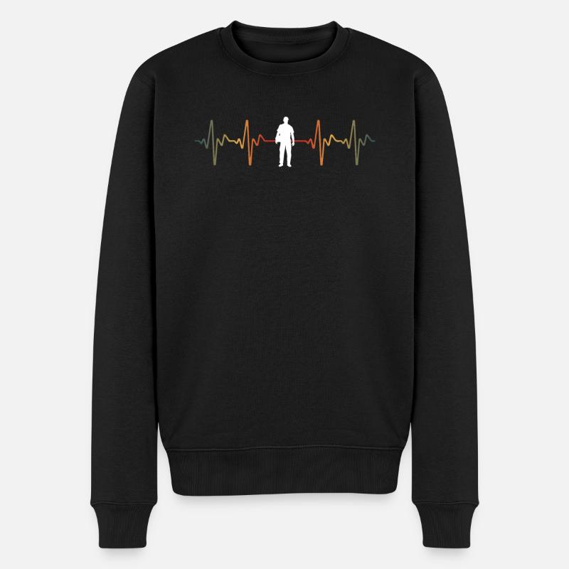 Distressed Medic Tee Shirt - Männer Premium Bio Pullover - Schwarz
