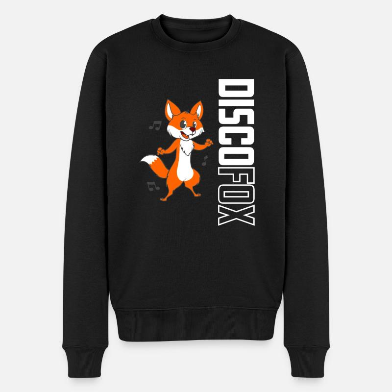 Disco fuchs - Männer Premium Bio Pullover - Schwarz