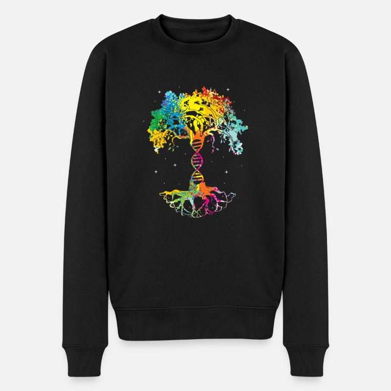 Baum des Lebens DNA Wissenschaft Baum des Wissens - Männer Premium Bio Pullover - Schwarz