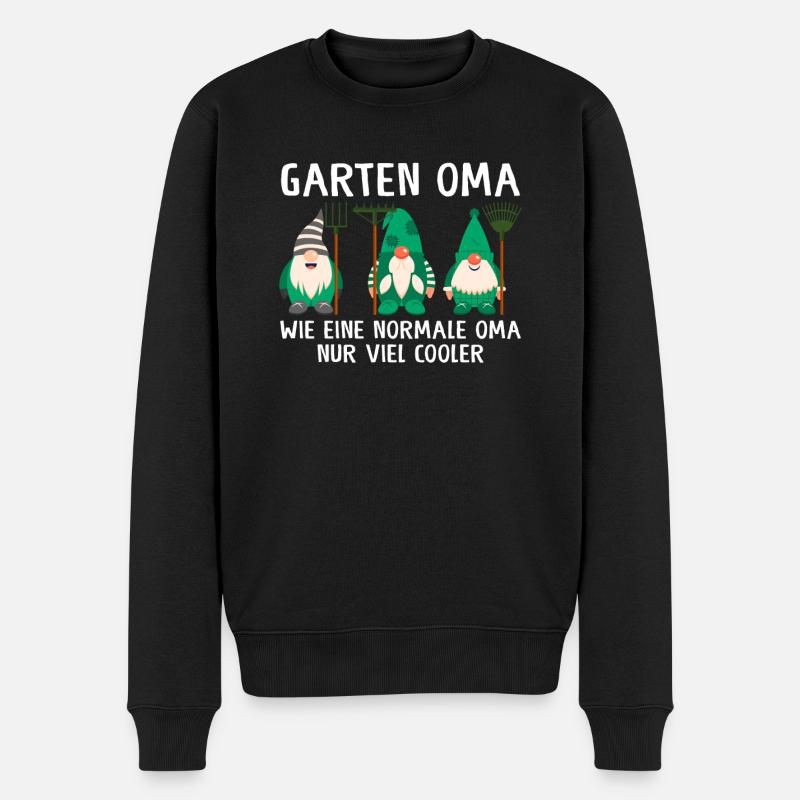 Garten Oma Zwerge Großmutter Geschenk - Männer Premium Bio Pullover - Schwarz