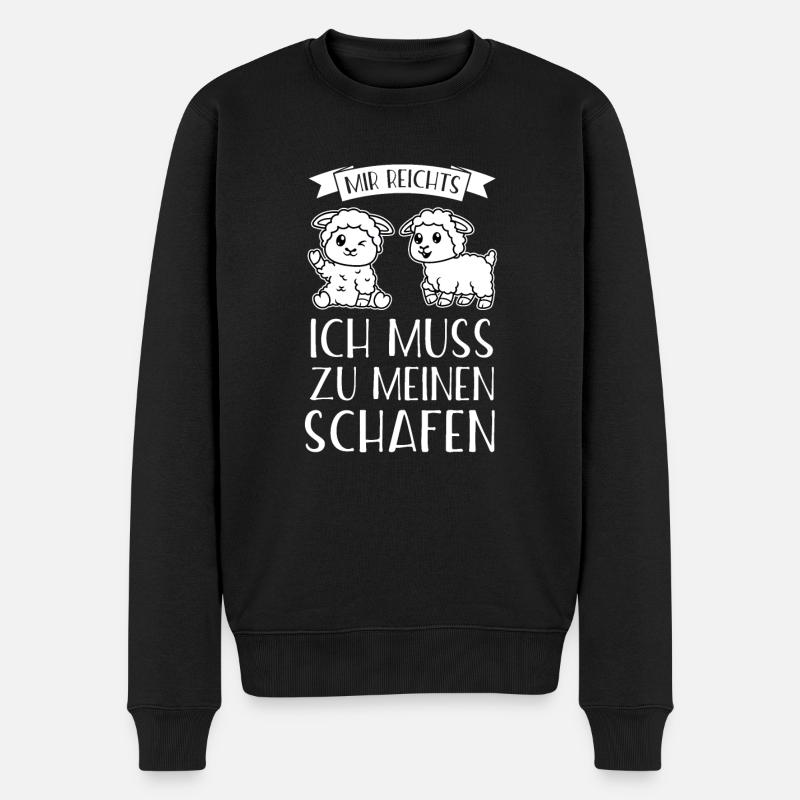 Schaf Schäfer Schafe Geschenk - Männer Premium Bio Pullover - Schwarz