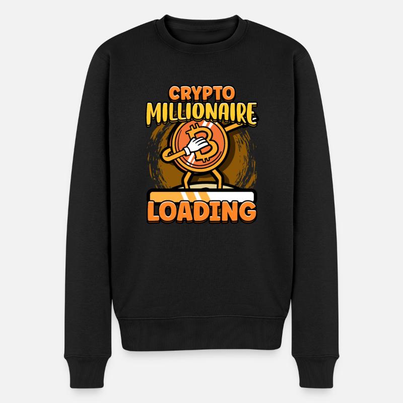 Crypto Millionaire Loading Cryptocurrency BTC - Männer Premium Bio Pullover - Schwarz