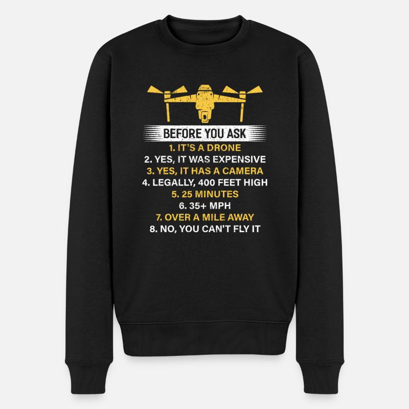 Drone - Pull Premium bio Homme - noir