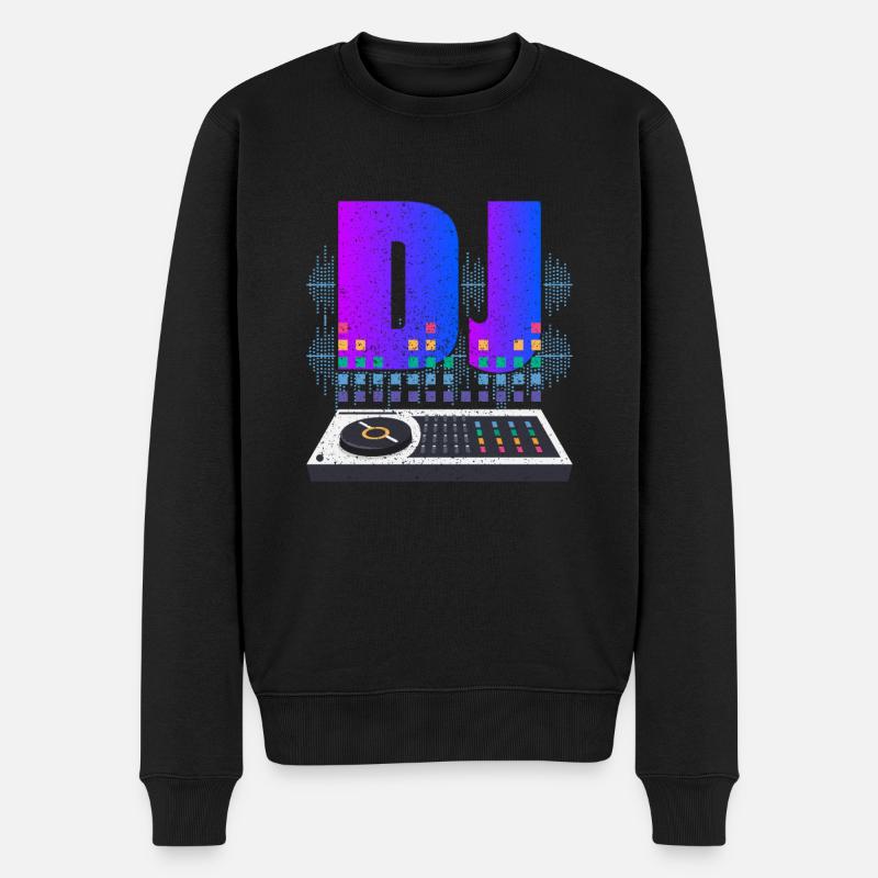 DJ - Männer Premium Bio Pullover - Schwarz