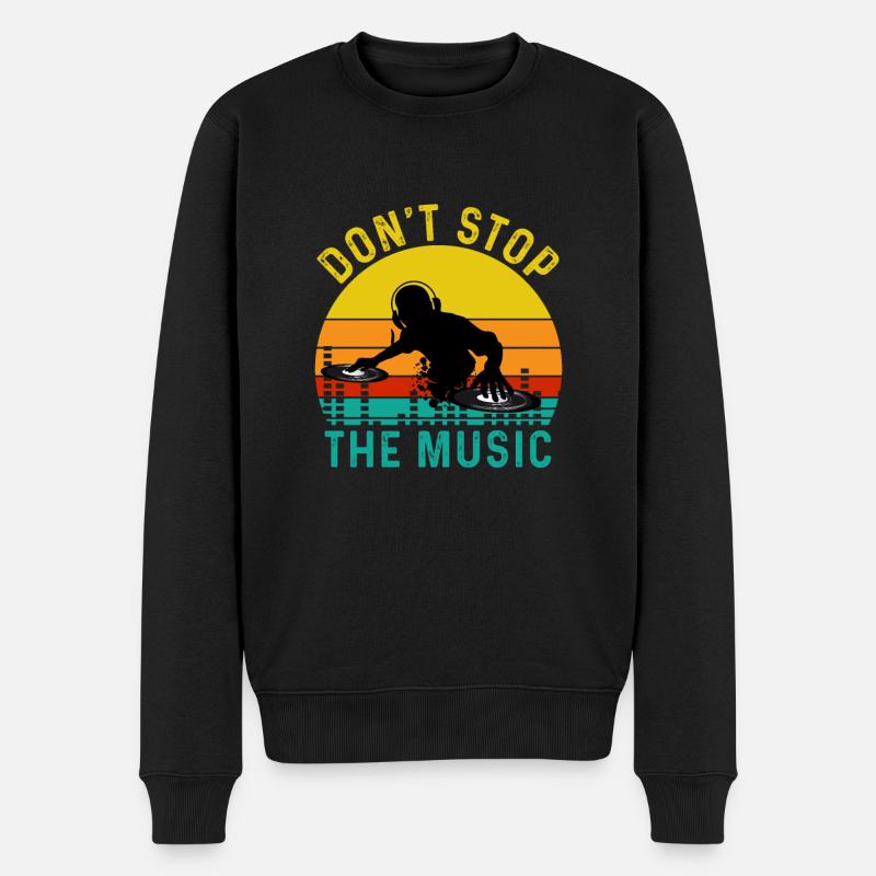 DJ Musik Techno Dance Party Geschenk - Männer Premium Bio Pullover - Schwarz