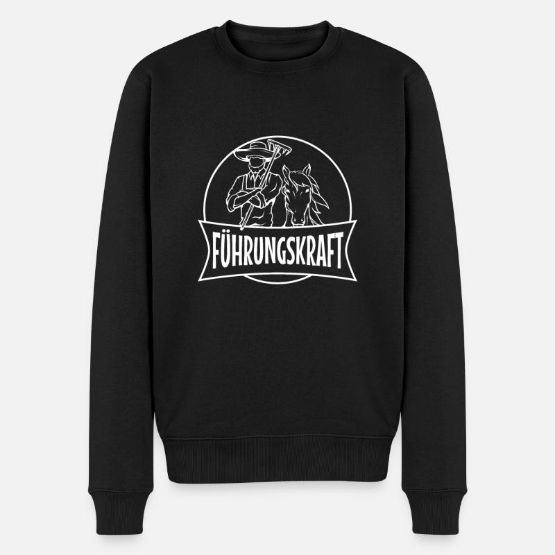 Führungskraft Pferd, Pferdewirt - Männer Premium Bio Pullover - Schwarz