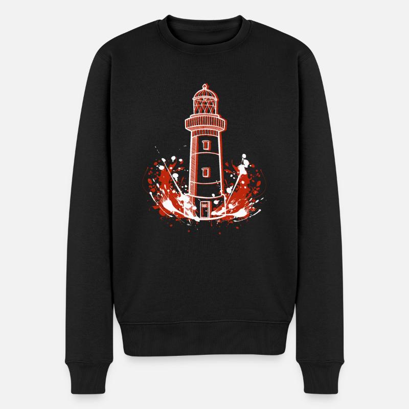 Leuchtturm - Männer Premium Bio Pullover - Schwarz