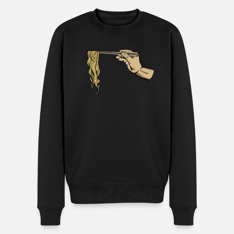 Noodles - Männer Premium Bio Pullover - Schwarz