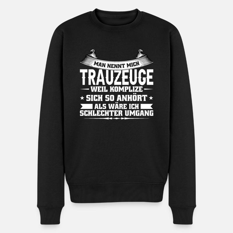 Trauzeuge Hochzeit Polterabend Geschenk - Männer Premium Bio Pullover - Schwarz