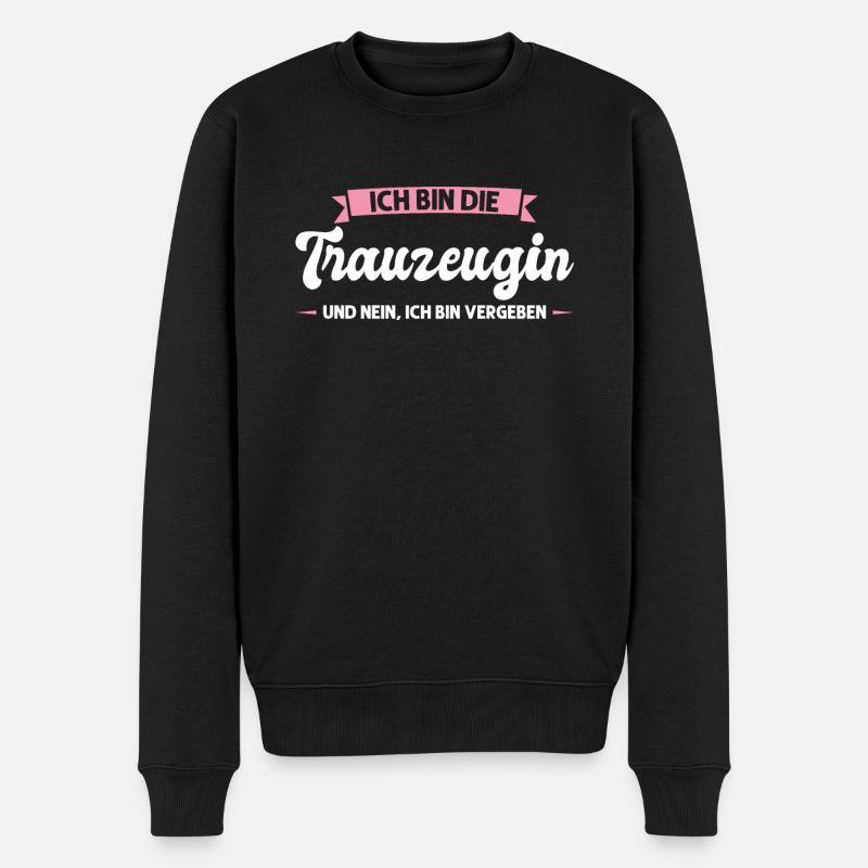 Trauzeugin Hochzeit Trauzeuginnen Geschenk - Männer Premium Bio Pullover - Schwarz