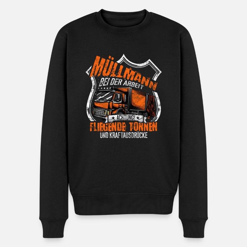Müllwerker Müllabfuhr Müllmann - Männer Premium Bio Pullover - Schwarz