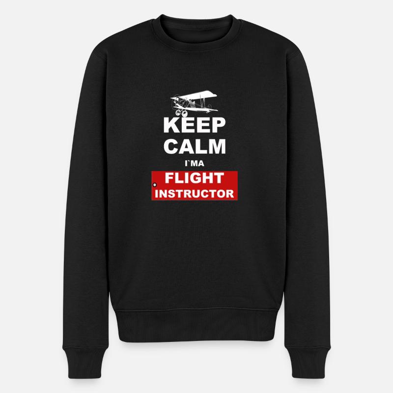 Piloten Fluglehrer Luftfahrt Flugzeug - Männer Premium Bio Pullover - Schwarz