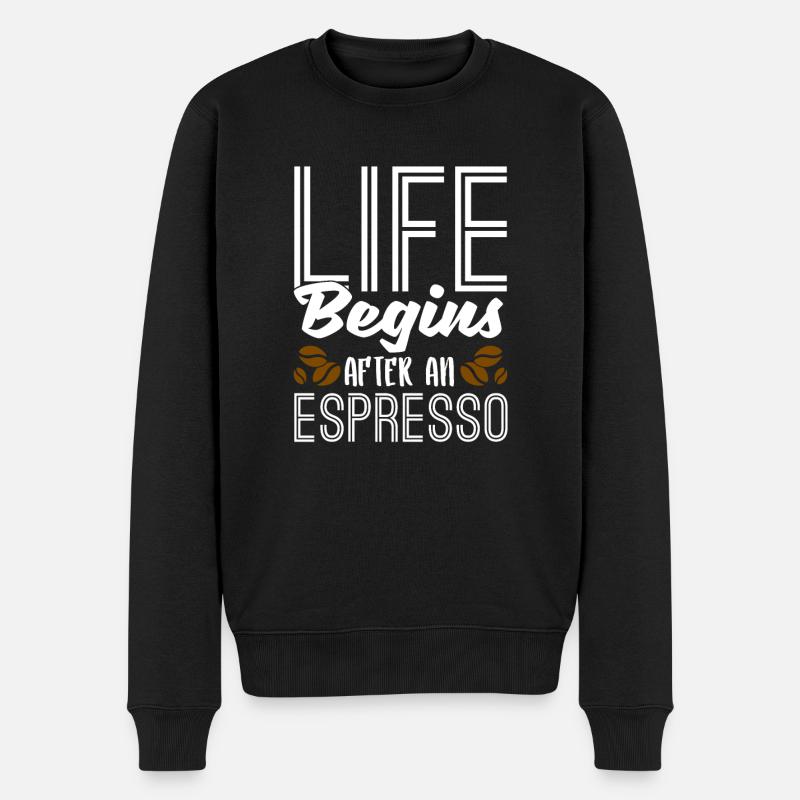 Espresso Kaffee - Männer Premium Bio Pullover - Schwarz