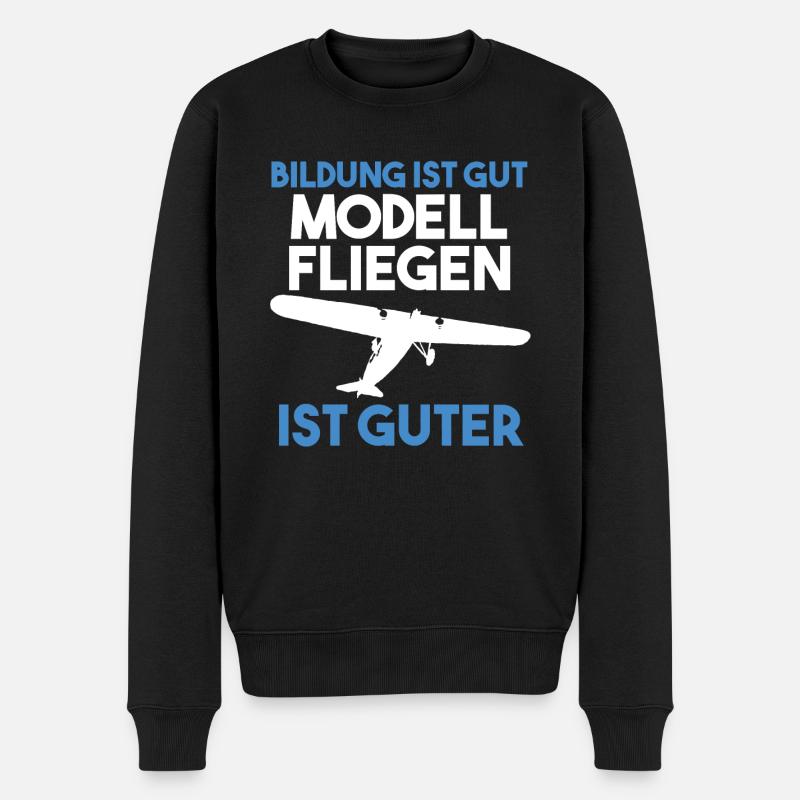 Modellfliegen Modellflieger - Männer Premium Bio Pullover - Schwarz