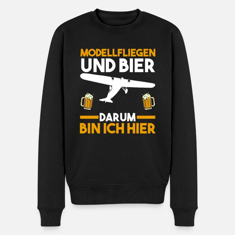 Modellfliegen Modellflieger Bier Modellflug - Männer Premium Bio Pullover - Schwarz