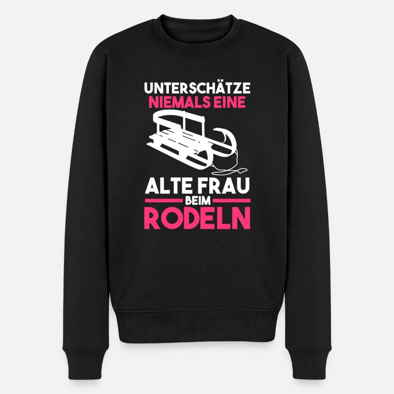 Schlitten Rodeln - Männer Premium Bio Pullover - Schwarz