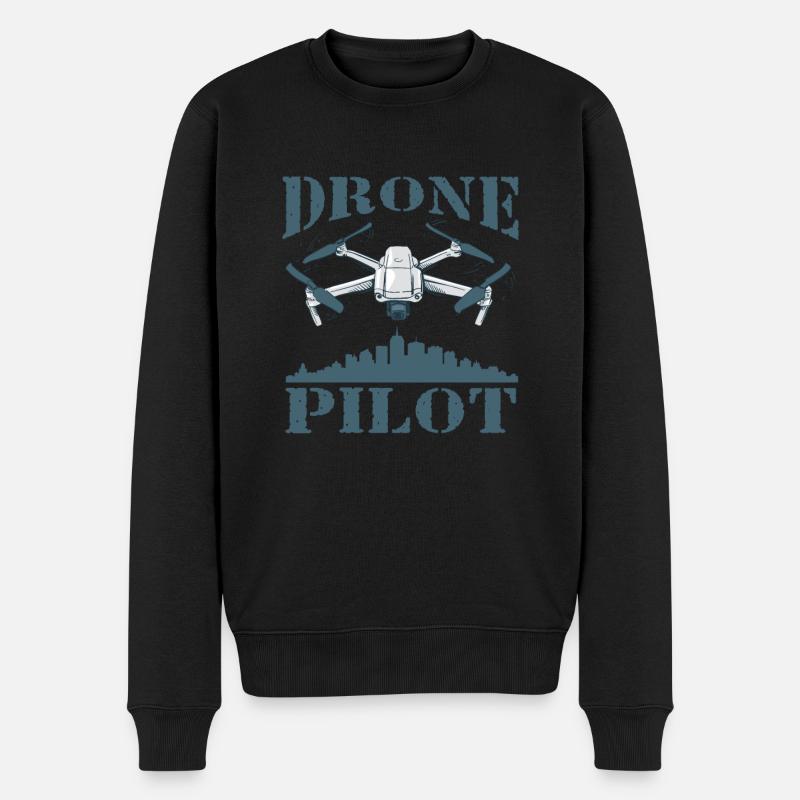 Drone Dronenpilot Quadrocopter - Männer Premium Bio Pullover - Schwarz