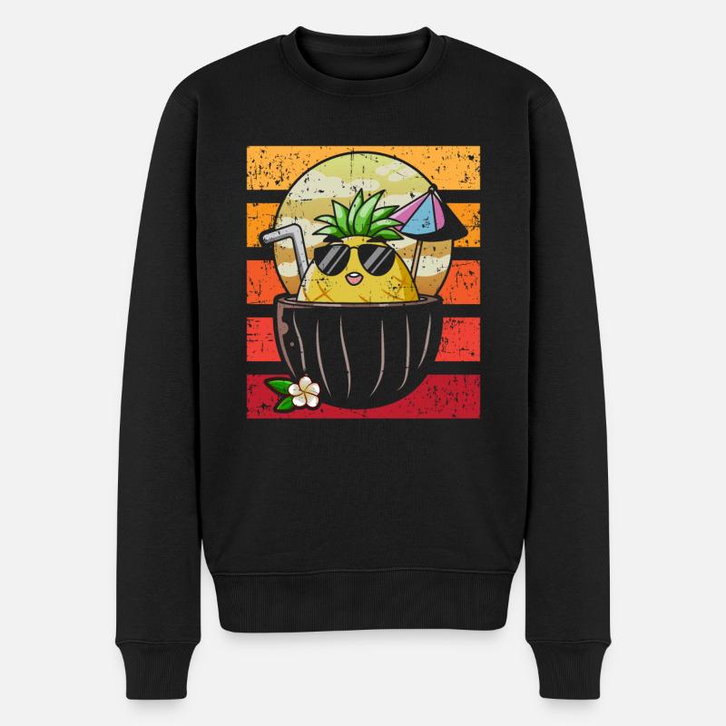 Ananas - Männer Premium Bio Pullover - Schwarz