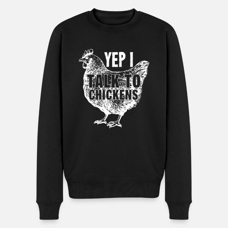 Hahn Geflügel Huhn Bauernhof Hühnerstall Geschenk - Männer Premium Bio Pullover - Schwarz