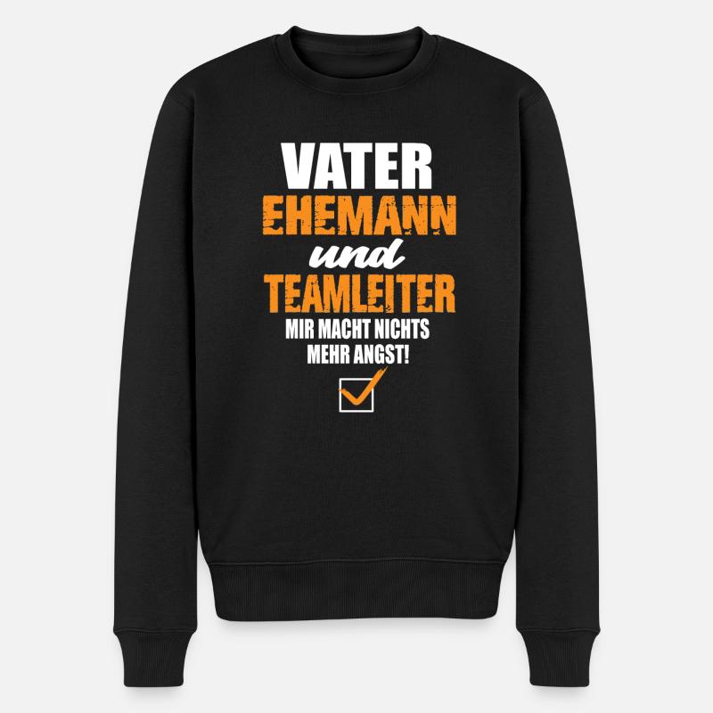 Vater Ehemann und Teamleiter - Männer Premium Bio Pullover - Schwarz