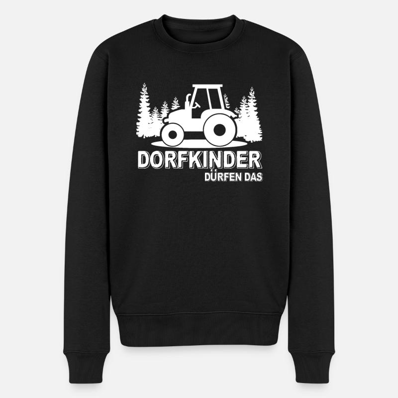 Dorfkinder dürfen das Traktor Landkinder - Männer Premium Bio Pullover - Schwarz
