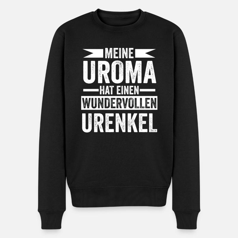 Urenkelkind Uroma Urenkel - Männer Premium Bio Pullover - Schwarz