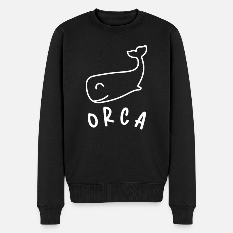 Wir lieben Killer Whale - Männer Premium Bio Pullover - Schwarz