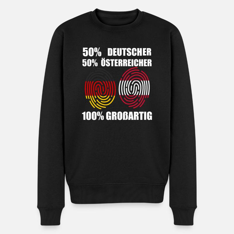 Deutscher Österreicher Deutschland Geschenk - Männer Premium Bio Pullover - Schwarz