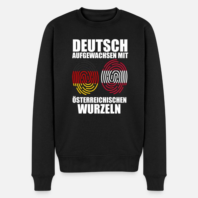 Deutscher Österreicher Österreich Geschenk - Männer Premium Bio Pullover - Schwarz