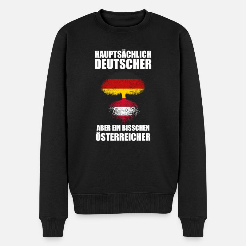 Deutscher Österreicher Deutsch Geschenk - Männer Premium Bio Pullover - Schwarz