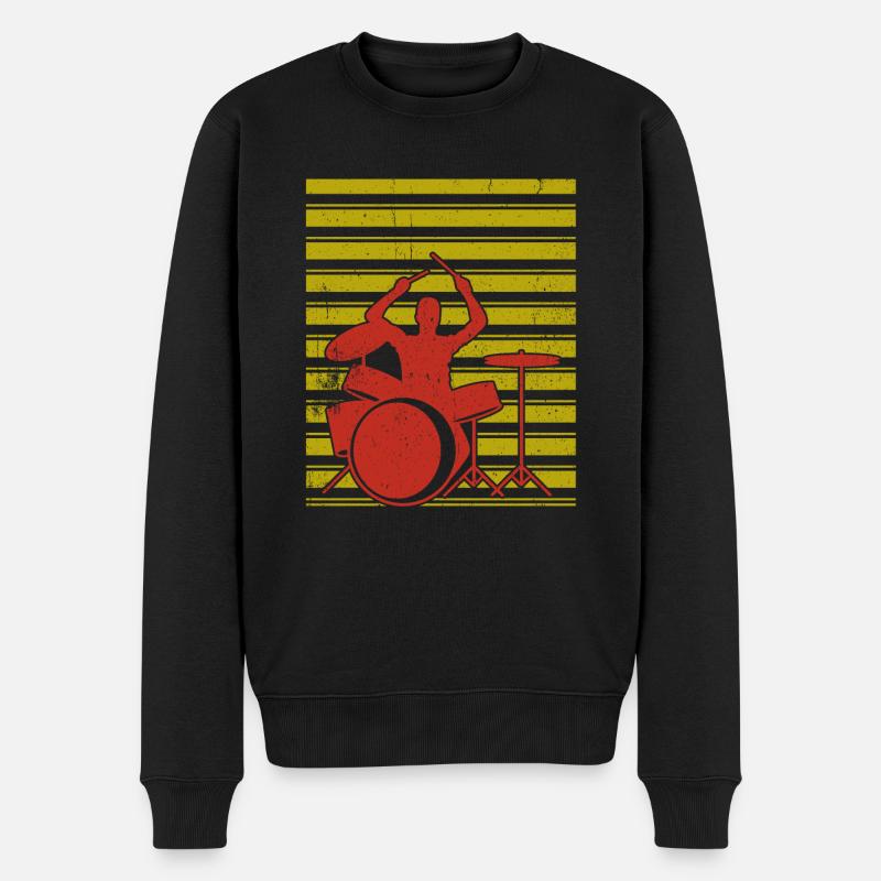 Schlagzeuger Schlagzeug - Männer Premium Bio Pullover - Schwarz