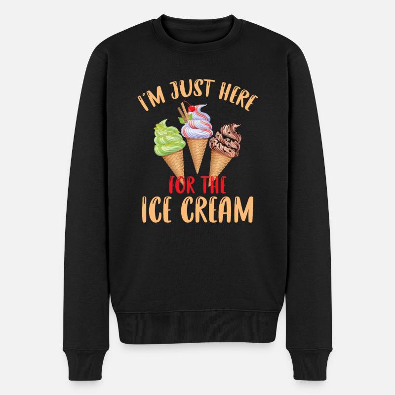 Je suis juste ici pour la crème glacée - Dessert d’été C - Pull Premium bio Homme - noir