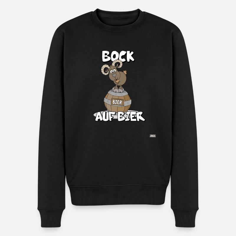 Bock auf Bier - tierischen Durst - - Männer Premium Bio Pullover - Schwarz