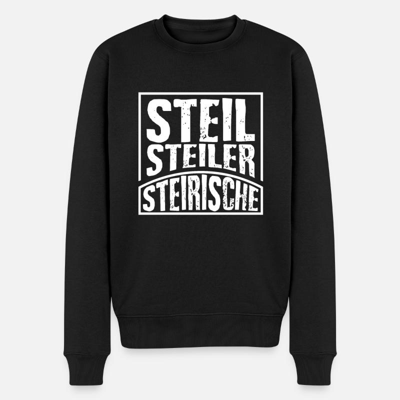 Quetschn Steirische Harmonika Volksmusik - Männer Premium Bio Pullover - Schwarz