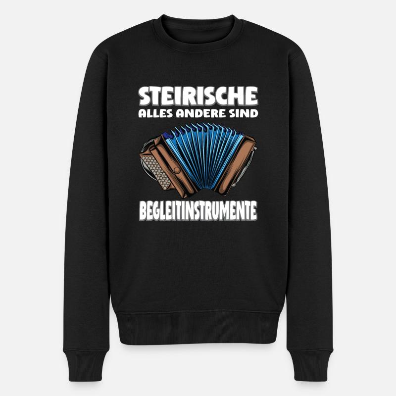 Quetschn Steirische Harmonika Volksmusik - Männer Premium Bio Pullover - Schwarz