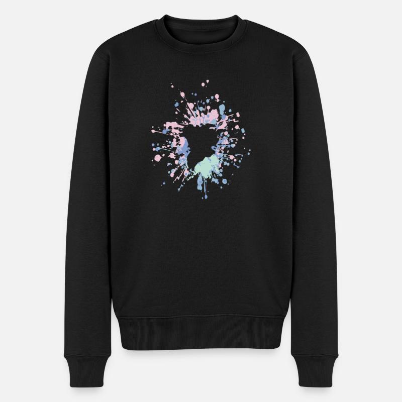 Beautiful Greenland Color Splash - Männer Premium Bio Pullover - Schwarz