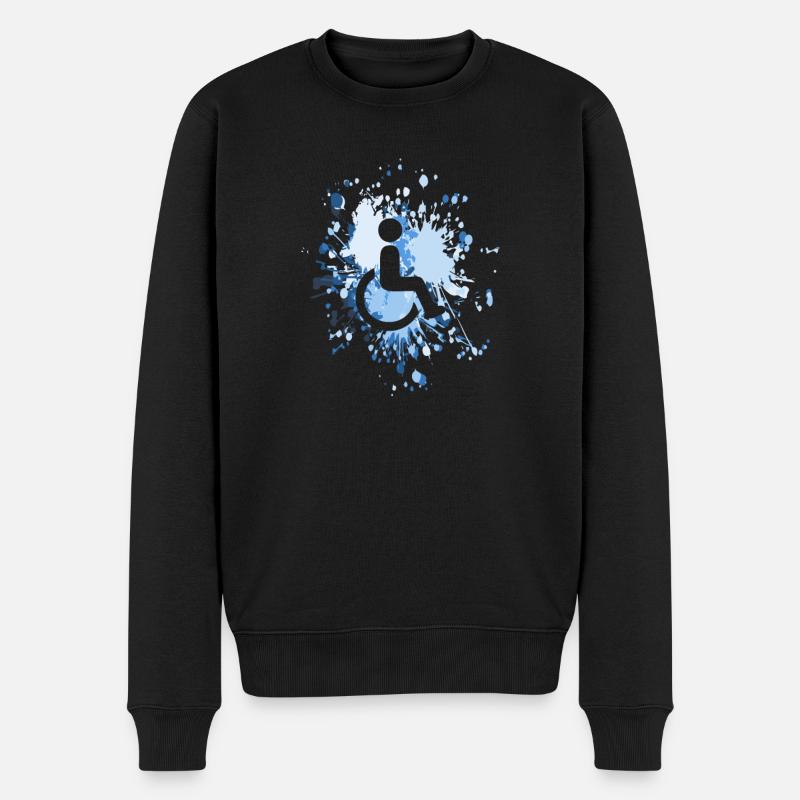 Handicap Icon Color Splash - Männer Premium Bio Pullover - Schwarz