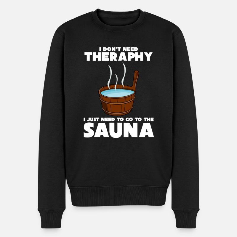 Sauna Sauna Saunist Siger Sauna - Økologisk premium-sweatshirt til mænd - sort