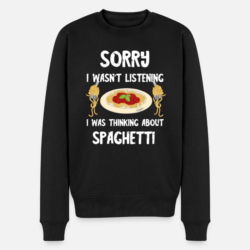 Italian Spaghetti Bolognese Pasta Nudeln Italienis - Männer Premium Bio Pullover - Schwarz