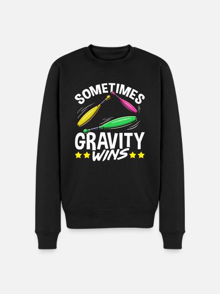 Jongleur Sometimes Gravity Wins Jonglieren - Männer Premium Bio Pullover - Schwarz