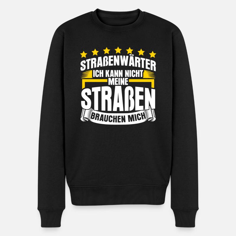 Straßenwärter Straße Bauhof Straßenbau - Männer Premium Bio Pullover - Schwarz