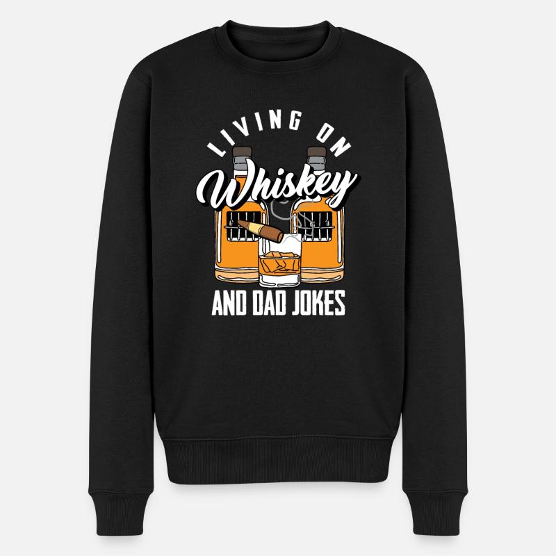 Vaterwitze Dad Jokes - Männer Premium Bio Pullover - Schwarz