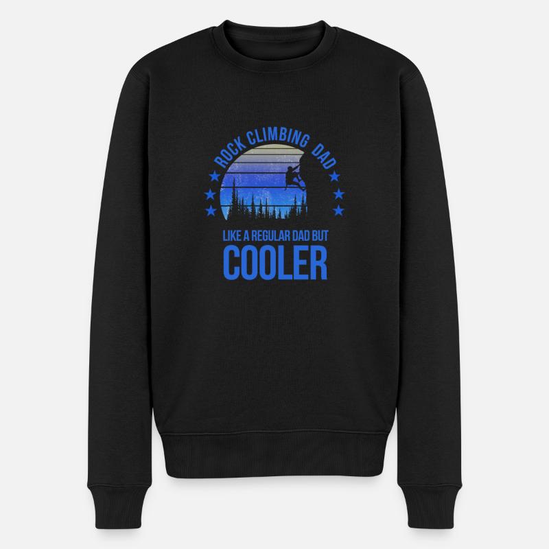 Klettern Papa Vatertag Kletterer Fan - Männer Premium Bio Pullover - Schwarz