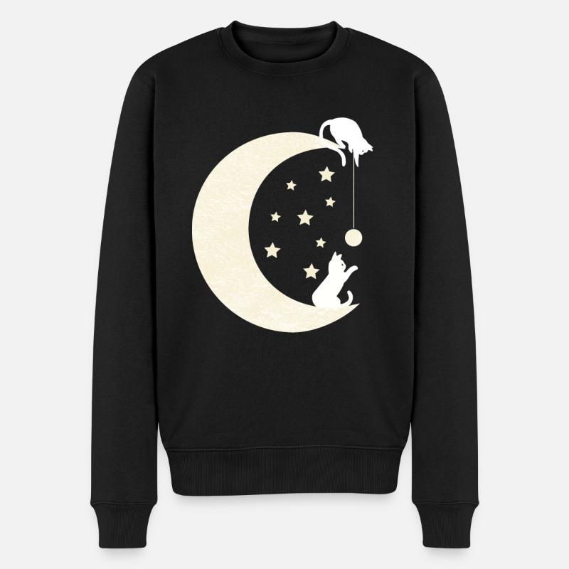 Chats de Lune - Pull Premium bio Homme - noir