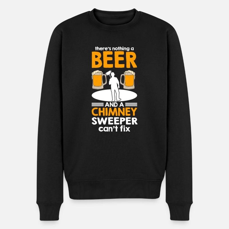 Bier Und Schornsteinfeger - Männer Premium Bio Pullover - Schwarz