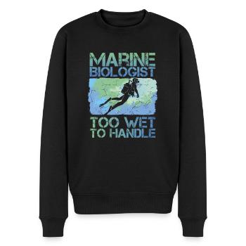 Meeresbiologie - Männer Premium Bio Pullover - Schwarz - Vorne - Nico (187cm)
